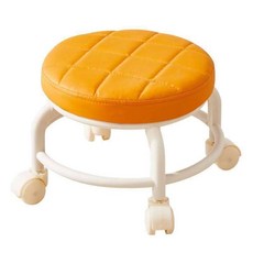 좌식 바퀴의자 회전의자 작업의자 앉은뱅이의자 낮은의자, 클래식 라운드 스툴-회전 바퀴 랜덤