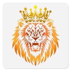 PET 모던 아트 스텐실 미니멀리스트 패턴 프린팅 공간 장식 핸드페인팅 DIY, 라이언 88, 1개