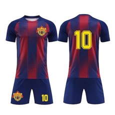 Ryina 아동용 축구 저지 운동 스포츠 셔츠 반바지 세트 통기성 경량 트레이닝 유니폼 팬 선물 168134