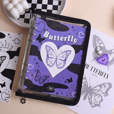 걸스코코 키치나비 6공 포카바인더 + 속지30장 A5 다이어리 포토카드 포카북, 블랙