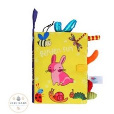 G8 寶寶動物尾巴布書 黑白布書 立體布書 嬰兒早教布書 響紙 撕不爛 觸覺認知 幼兒啓蒙玩具 故事書, DOL兔子尾巴布書, kids books, DOL兔子尾巴布書