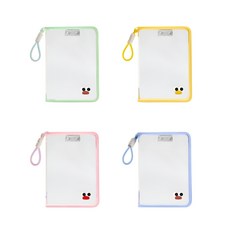 별별창고 A4 컬러 클리어 파일북 넉넉한용량 손잡이 DIY 스티커, 1개, 클리어파일북 옐로