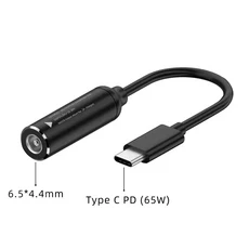 ​DC-USB C PD 65W 고속 충전 케이블 어댑터 변환기 유형 전원 잭 커넥터(MacBook 용) Lenovo Samsung Huawe, 08 6.5X4.4mm