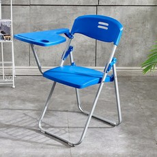 고내구성 접이식 책걸상 교회 강의실 일체형 책상, 9018파란색의자+쓰기보드