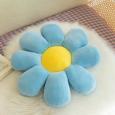 허니잼 예쁜 꽃 쿠션 모찌 방석 사무실 의자 엉덩이방석 35cm, 블루