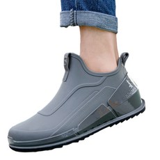 男士短筒雨靴 輕便防滑防水釣魚膠鞋, 灰色, 41碼