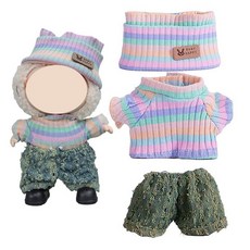 해외 SILFGRLF 수제 크로셰 옷 세트 17cm 라부부 인형 액세서리 포함 3피스 니트 의상 RC29 미국매장정품+ 1724077, YS17238.