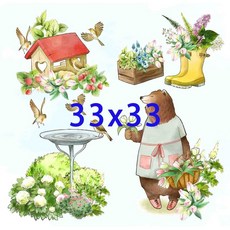 蝶谷巴特餐巾紙/藝術紙 可愛動物圖案, 1個, 33x33 大圖