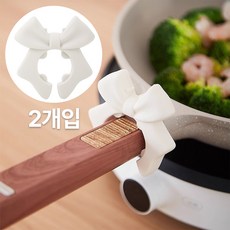아킴 리본모양 실리콘집게 냄비 조리도구 거치 국자 거치대 실리콘 조리도구 받침대 국자 받침, 2개, 화이트