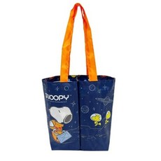 Snoopy 史努比圖案手提袋，輕巧購物袋，環保耐用大容量收納, 藍色