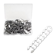 330PCS 스냅 링 구색 키트 E 클립 키트(2MM-12MM) 및 C 키트(5MM-16MM) 24 사이즈 외부 고정 카본 스틸 서클립 키트, M10