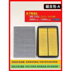 NISSAN X-TRAIL 組合包-A 冷氣濾網與空氣濾網, 1個, A(3代 T32)(2015~2019),(零售)(冷氣濾網)