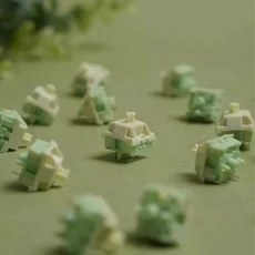 Keygeek Matcha 푸딩 스위치 선형 기계식 키보드 축 Pc 게임용 사용자 정의 5 핀 사전 윤활, 02 37g Matcha pudding, 02 10PCS