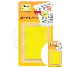 프린텍 반투명 스티키노트 노랑 30매 51x76mm 표시 접착 오답 직장인 달력 모니터 체크