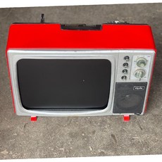 옛날티비 소품 빈티지 TV 인테리어 카페 텔레비전 아날로그 촬영 장식 감성 엔틱, E. 14 인치 레드