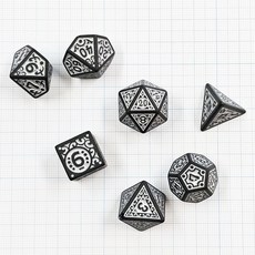 쿠키 앤 크림 실버 TRPG 주사위 7종 세트 앤티크 카페 에디션