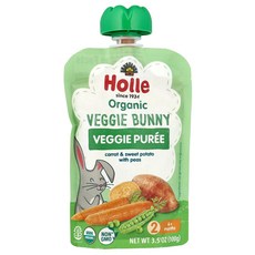 Holle 유기농 베지 퓨레 버니 6개월 이상 당근 및 고구마와 완두콩 100g(3.5oz) Holle (홀레), Holle, 유기농 베지 퓨레, 버니, 6개월 이상,