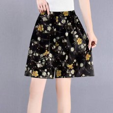 ORZQU 여성 플라워 반바지 하이웨스트 캐주얼 바캉스 밴딩 와이드 5부 바지