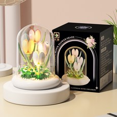 積木花朵 配發光燈罩 生日禮物 教師節禮物 diy, 1個