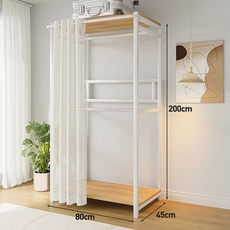 조립식 스탠드옷걸이 행거 커튼가림 C화이트 80 원룸, 21 커튼 C타입80 45 200 높이높이깔끔 심플화이