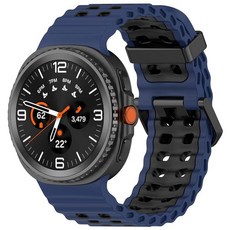 VeveXiao 견고하고 통기성이 좋은 스포츠 밴드 삼성 갤럭시 워치 8 클래식 46mm 밴드와 호환 부드러운 실리콘 방수 교체 밴드 갤럭시 워치 8 40mm 44mm 여, 블루 블랙