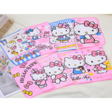 산리오 헬로키티 이쁜 미니손수건 핸드타월 핑크 블루 만화 캐릭터 디자인 완전 소녀감성저격, B.핑크 플라워 키티, 1개