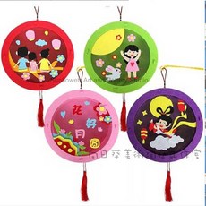 向日葵藝術工坊 宮燈DIY材料包 不織布 親子手作 春節裝飾 簡單操作 混合款式, 1個, 混合款