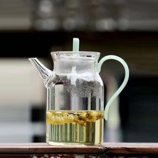 執意小壺 仿宋玻璃執壺 分茶器 泡綠茶專用 高硼硅家用商用, 綠色