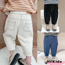 兒童褲子 韓國童裝 男童牛仔褲 秋冬新款 加絨 兒童長褲 韓版 男孩休閒褲 中童百搭 純棉寬鬆褲