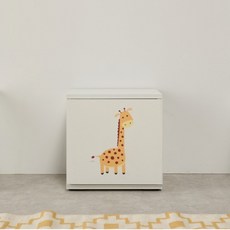 유치원 교실 동물그림 1칸 도어 협탁 장난감정리 키즈카페 간편정리, 기린