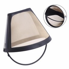 재사용 가능한 커피 필터 차 주입기 바구니 파인 메쉬 차 여과기 02 컵 콘 스타일 메이커 기계 골드 메쉬