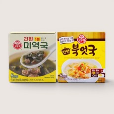 오뚜기 맛있는 즉석 미역국 18g x 3p + 맛있는 즉석 북어국 34g x 3p, 1세트, 52g