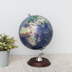 精緻地球儀 360度旋轉學習地球儀 家居裝飾地球儀, 藍色