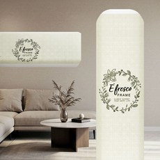 블루N 스탠드+벽걸이 2in1 에어컨 커버 세트, 02 2in1세트 플라워 베이지