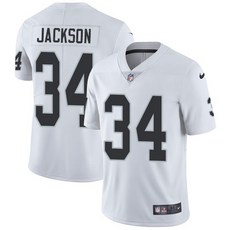 미식축구 Las Vegas Raiders 풋볼 유니폼 No. 34 보 잭슨 저지 시냅스, 하얀색, XXXL, 1개