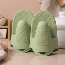 와티케 통세척 화상 방지 실리콘 오븐 장갑, 2개, 그린색