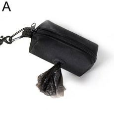 트레조 가죽 끈 강아지 쓰레기 봉투 거치대 디펜서 원단 변기 카라비너 클립이 달린 작은 지퍼 파우치, Bla, China