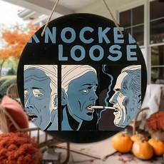 2D 평면 1개 레트로 런던 지하철 원형 나무 표지판 집 차고 및 카페 장식, 01 멀티, 08 15x15cm