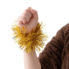 민화 KC인증 반짝이 응원 팔찌 (4종택1) 체육대회 단체행사 졸업식 붐비나 응원도구, (골드), 1개