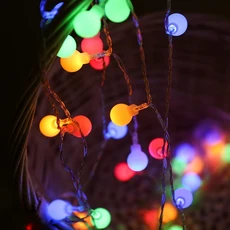 USB 배터리 파워 볼 LED 스트링 조명 화환 야외 램프 결혼식 정원 크리스마스 장식 10m, 03 Multicolor, 01 1.5M 10Leds, 02 Battery Case