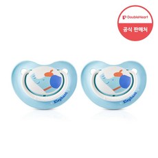 더블하트 디어프렌즈 쪽쪽이 노리개 젖꼭지, S(0~3개월), 블루, 2개