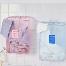 간편 부착 빨래 속옷 세탁물 수거함 세탁 바구니, 핑크