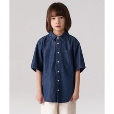 MUSINSA STANDARD KIDS 릴렉스드 반소매 데님 셔츠 [미디엄 인디고]MKENS5K02-MI
