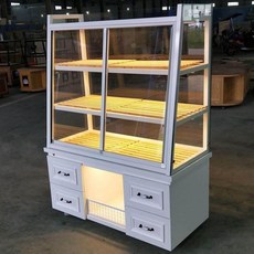 베이커리 빵 진열대 케이크 진열장 카페 선반 수납형, 기본구성, 펀칭디테일 1.2x0.55x1.6 3칸