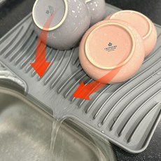 네바스 물빠짐 식기 건조대 매트 실리콘 드라잉, 1개, 그레이, 1단