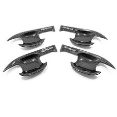 【DriveX】RAV4五代/五代半 ABS門碗飾板 門碗保護貼 拉把飾板 保護殼, 1個, RAV4門碗貼【碳纖黑】