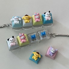 4구 산리오 캐릭터 LED 반짝 키캡 딸깍이 클리커, non, 1개