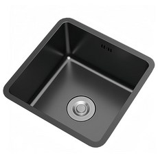 블랙 주방 싱크 38.1cm(15인치) 언더마운트 싱글 볼 워크스테이션 싱크대 SUS304 스테인리스 스틸 바 스퀘어 RV 유틸리티 액세서리 포함 (블랙 싱크 39.9x38, 싱크대 전용