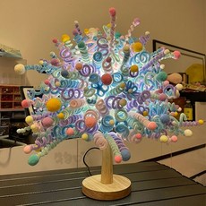 모루꽃만들기 DIY 귀여운 트위스트 스틱 무드등 생일 장식 선물 여자친구 조화, A형 (옵션 이미지 참고)