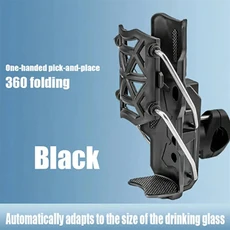 조정 가능한 오토바이 자전거 컵 홀더 핸들 바 물병 마운트 32-77mm 할리 혼다 스즈키 야마하 가와사키 KT, 01 Black